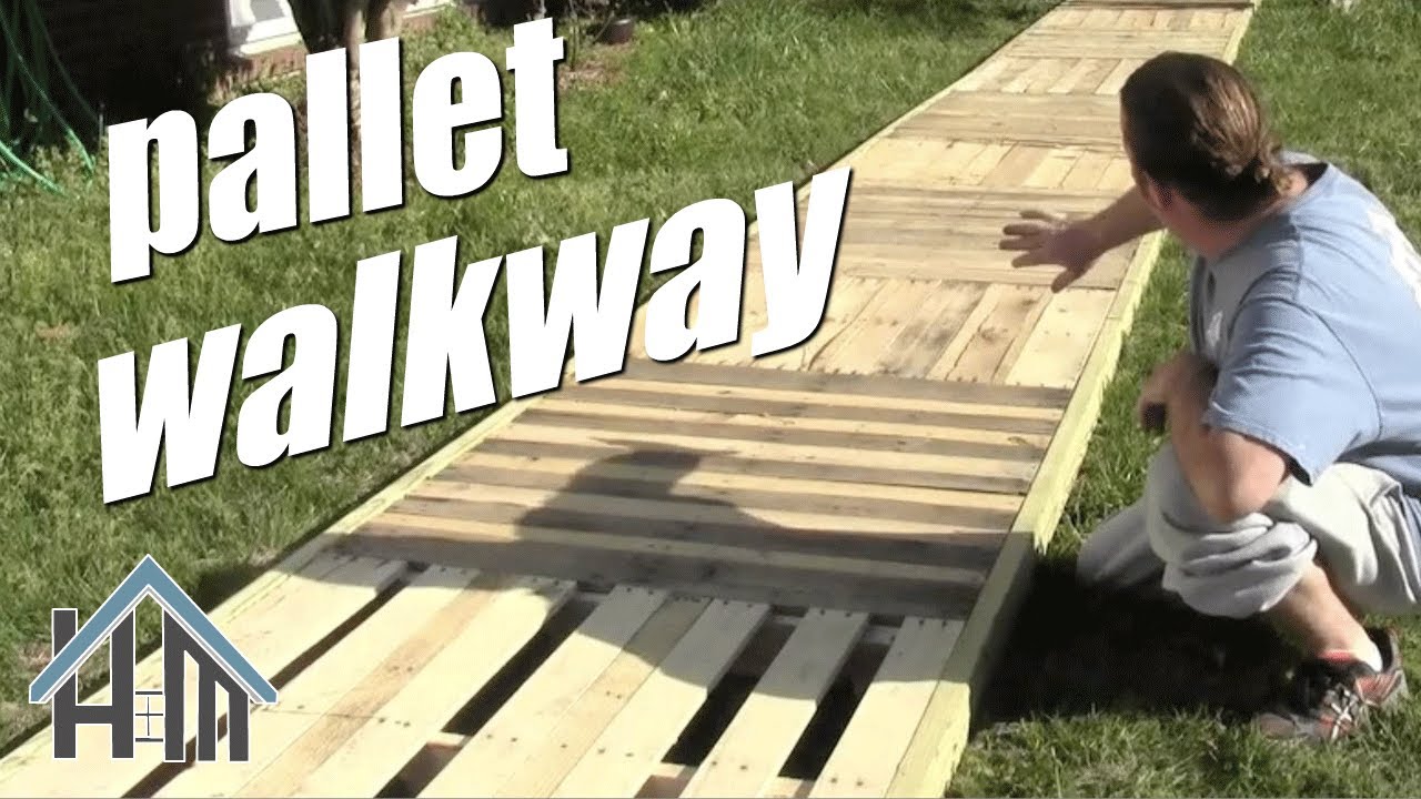 How to build pallet walkway, deck, sidewalk. Easy! Home ...