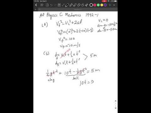 AP Physics C Mechanics FRQ 1992-1 (Kinematics) - YouTube