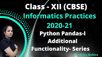 Ch #1 - Python Pandas 1-  Additional functionality to create Series Object