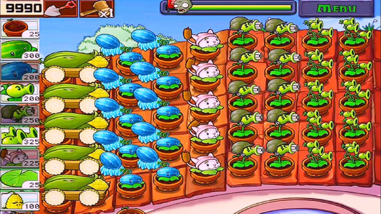 Plants Vs Zombies | Survival Roof | Plants Vs All Zombies Gameplay Full ...