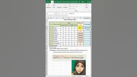 fungsi logika if pada ms excel