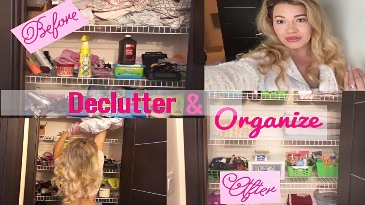 CLEAN & ORGANIZE WITH ME | BATHROOM CLOSET ORGANIZATION | CLEANING ...