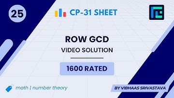 #25 Row GCD | Video Solution | 1600 Rated | TLE CP-31 Sheet | Best Codeforces Problems
