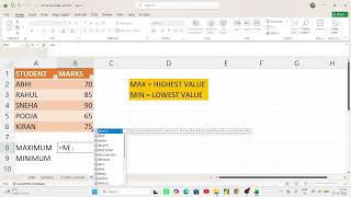 How to Use Max and Min Functions in Excel!