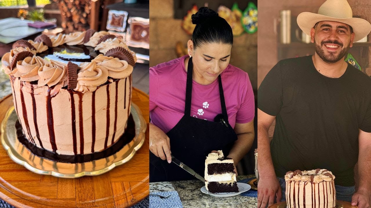Pastel de chocolate y Crema de Cacahuate Felicidades a mi hijo Armando - La Herencia de las Viudas