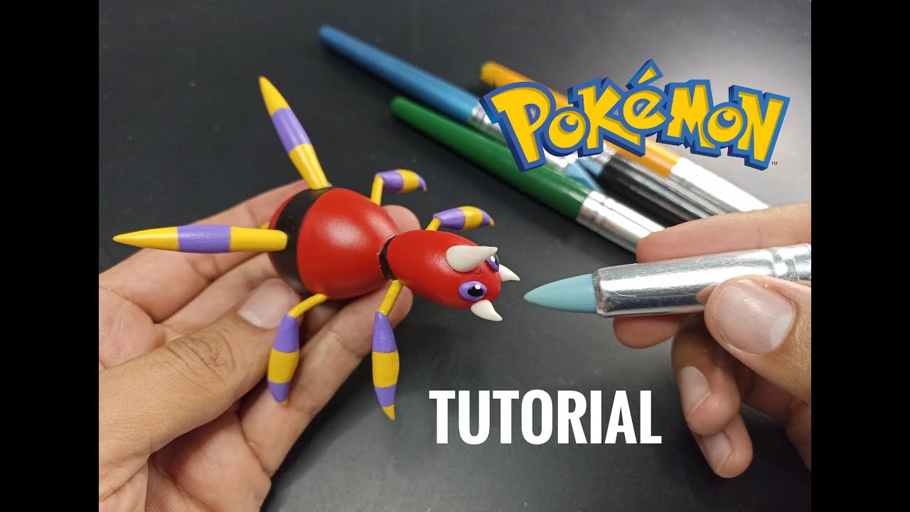 Como hacer al POKEMON Ariados con Porcelana fria - plastilina / How to make Ariados out of Clay 🕷🎨😱