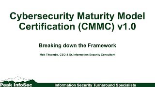 Información CMMC:  Understanding the new Compliance Framework Guía