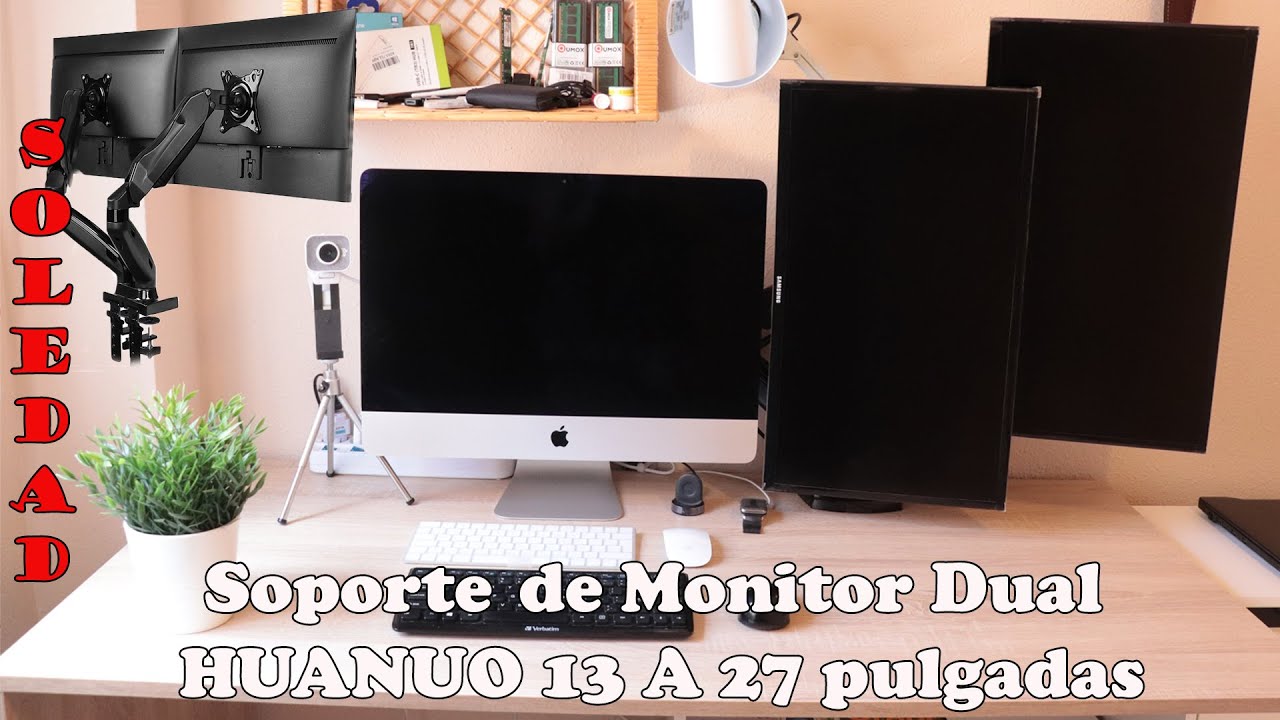 Soporte de escritorio para monitor individual para pantalla de 13 a 35  pulgadas, brazo de monitor de resorte de gas ajustable, soporte para  monitor de