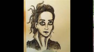 A Rather Gothic Looking Lady (Timelapse Art)