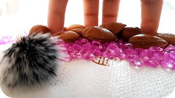 ASMR Lofi Build Up Tapping, Brushing & Scratching w/Camera Tapping Loose Items, Gems, Gum & Nuts