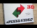 3D Стрелочка Обман Зрения Иллюзия по Клеточкам  #pixelvideo