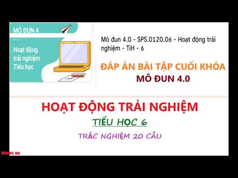 Đáp án 20 câu mô đun 4.0 Hoạt động trải nghiệm. Bài tập cuối khóa mô đun Hoạt động trải nghiệm. Đáp án 20 câu mô đun 4.0 Hoạt động trải nghiệm. Bài tập cuối khóa mô đun Hoạt động trải nghiệm.