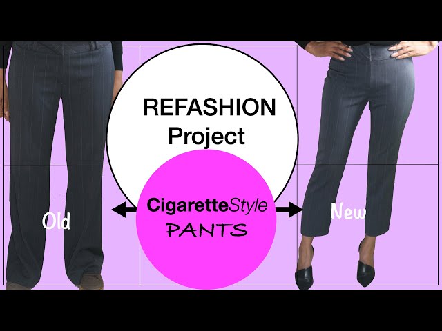 How to Take in Pants Legs  DIY Cigarette Pants TRANSFORMATION 