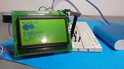 Graphic lcd on arduino uno, running the U8GLIB kS0108 test program