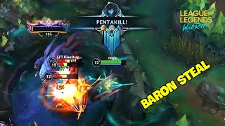 Wild Rift KALISTA PENTAKILL + Baron Steal and good moments of other champions