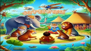 गाँव और जंगली जानवर|Village and Wild Animals| Panchatantra ki kahaniya | Hindi story|Hindi Kahaniya