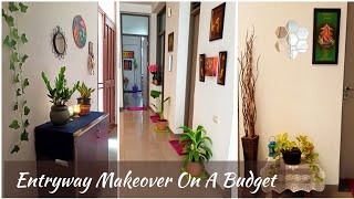 Entryway Makeover On A Budget With A Before And After Look  || Entryway Decorating Ideas