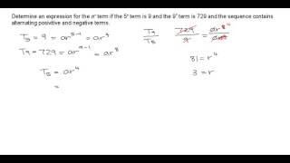 What's the nth term if T5=9 & T9=729 in a sequence that has ... - CAPS NSC Gr12 Math - 010103D