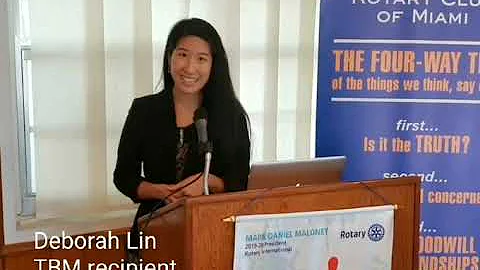 Deborah Lin Rotary Club of Miami TBM recipient