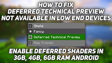 How To Fix Deferred Technical Preview Not Working In Minecraft Patch On Low End Devices