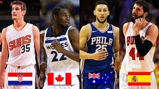 9 Most Represented Countries in the NBA - 2017-18 Season