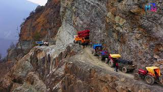 Himalayan Adventure - Jhyandra Bhir Traffif Jam -  World’s Most Dangerous Road 4K DRONE