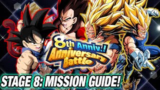 8TH ANNIVERSARY BATTLE ALL MISSIONS COMPLETE HOW TO CLEAR STAGE 8 DBZ Dokkan Battle