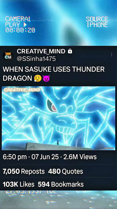 WHEN SASUKE USES THUNDER DRAGON⚡⚡ #subscribe #anime