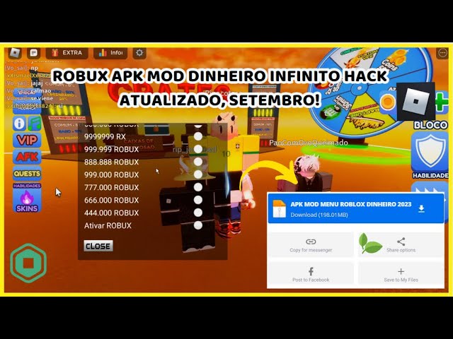 NOVO MOD MENU ROBLOX!! O MELHOR MOD ATUALIZADO  COM ROBUX INFINITO? E  VÁRIAS FUNÇÕES! 2.542.509 