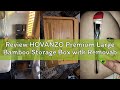 Review HOVANZO Premium Large Bamboo Storage Box with Removable Tray - Storage Wood Box for Herbs and