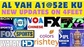 Al yahsat 1A@52East new updates on 4feet dish350+chennals recived