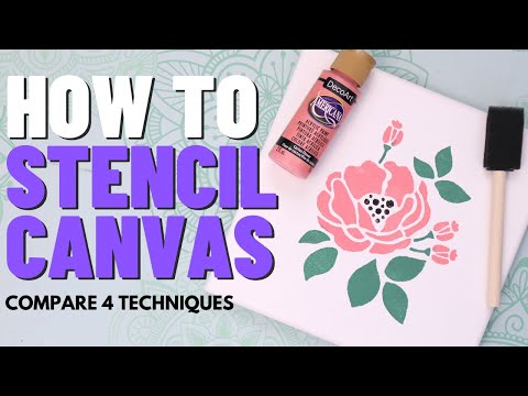 How to Stencil on Canvas - Compare 4 Methods - Creative Ramblings