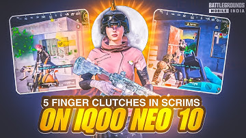 ⚡iQOO Neo 10 BGMI Scrims 🔥 5 Finger Insane Clutches!  ❌ Best Phone for BGMI ???