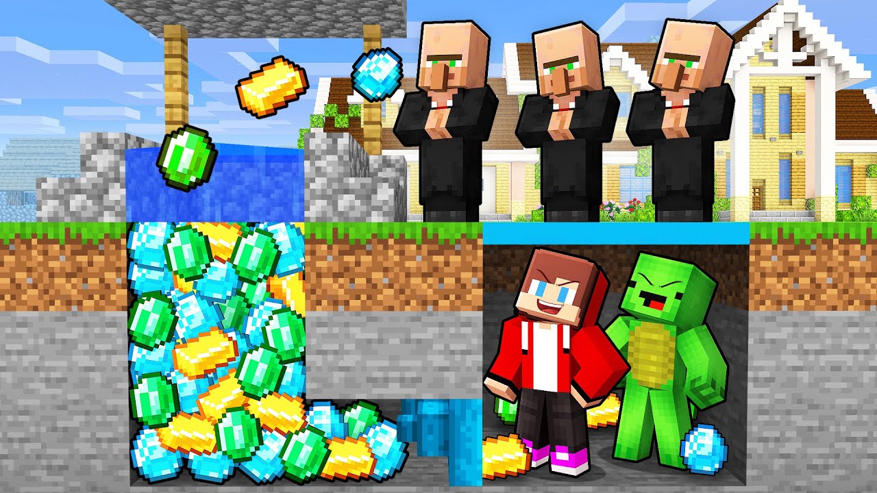 Mikey and JJ Created a Wishing Well to Rob Millionaires in Minecraft! (Maizen)