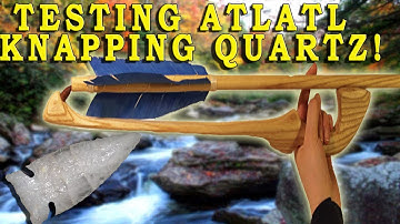 What is the ATLATL? Testing the Prehistoric Throwing Tool and FLINT KNAPPING QUARTZ COBBLE!