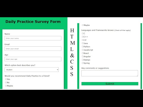 Survey Form Using HTML and CSS || Survey Form - YouTube