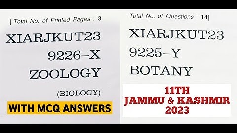 jkbose 11th class todays Biology paper | jammu and kashmir| jkbose class 11th biology paper 2023