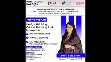 WORKSHOP ON DESIGN THINKING, CRITICAL THINKING AND INNOVATION