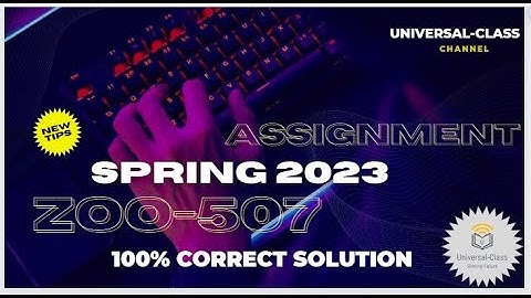 ZOO507 Assignment NO#02 Solution Spring 2023 || ZOO-507 Assignment no:02 solution 2023|| zoo-507