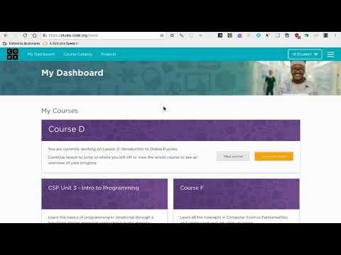 How do students find assigned code.org courses?