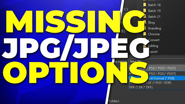 Fix Photoshop Can’t Save As JPG or Other Formats  - Missing Saving Options
