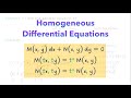 DIFFERENTIAL EQUATIONS | First-Order Homogeneous Equations