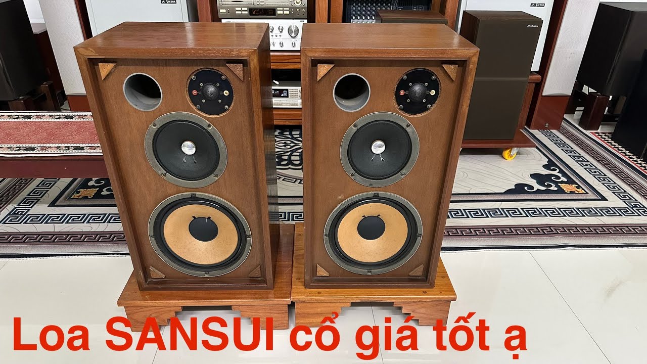 SANSUI SP-1001 speakers, 25cm bass driver, vintage mesh grille