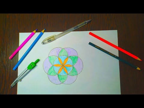 Рисунок гелевой ручкой|Рисунок циркулем|Рисуем узоры гелевой ручкой|Рисунок цветными карандашами