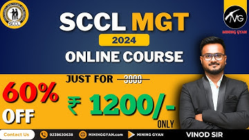 SCCL MGT Online Course||Best quality education at affordable||| MINING GYAN