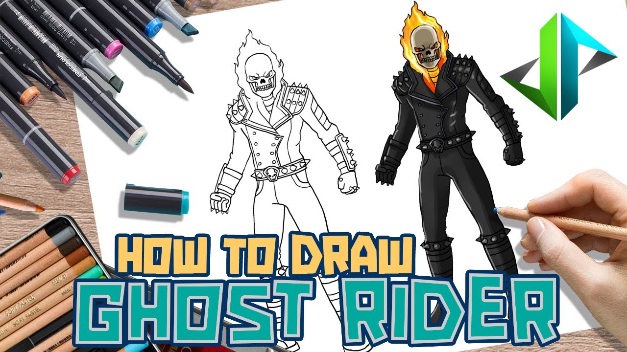 Drawing Ghost Rider Face | Art Development | Watercolor Drawing - YouTube