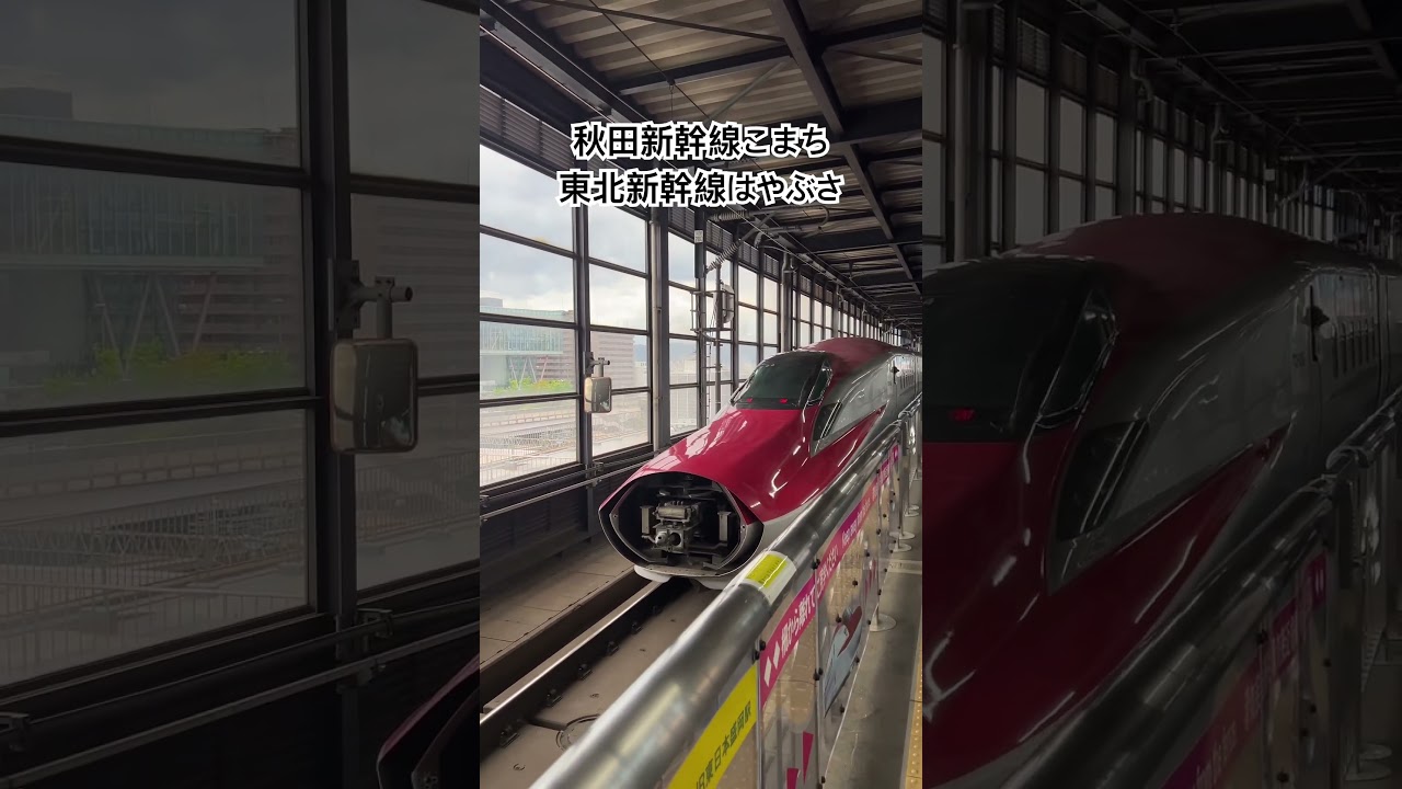 A farewell scene between the Akita Shinkansen 