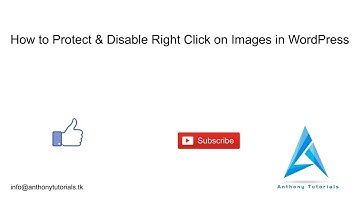 How to Protect & Disable Right Click on Images in WordPress | Anthony Tutorials