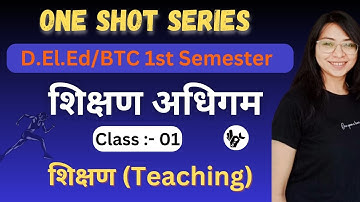 UP DELED 1st Semester Shikshan Adhigam Class/Chapter-01,Class-01/Deled First Semester Clsses