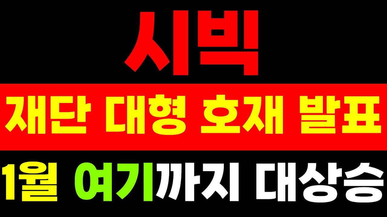 시빅 코인] 재단 대형 호재 발표 !! 1월 한달 준비 잘하면 연말까지 쭉 갑니다 !! - YouTube